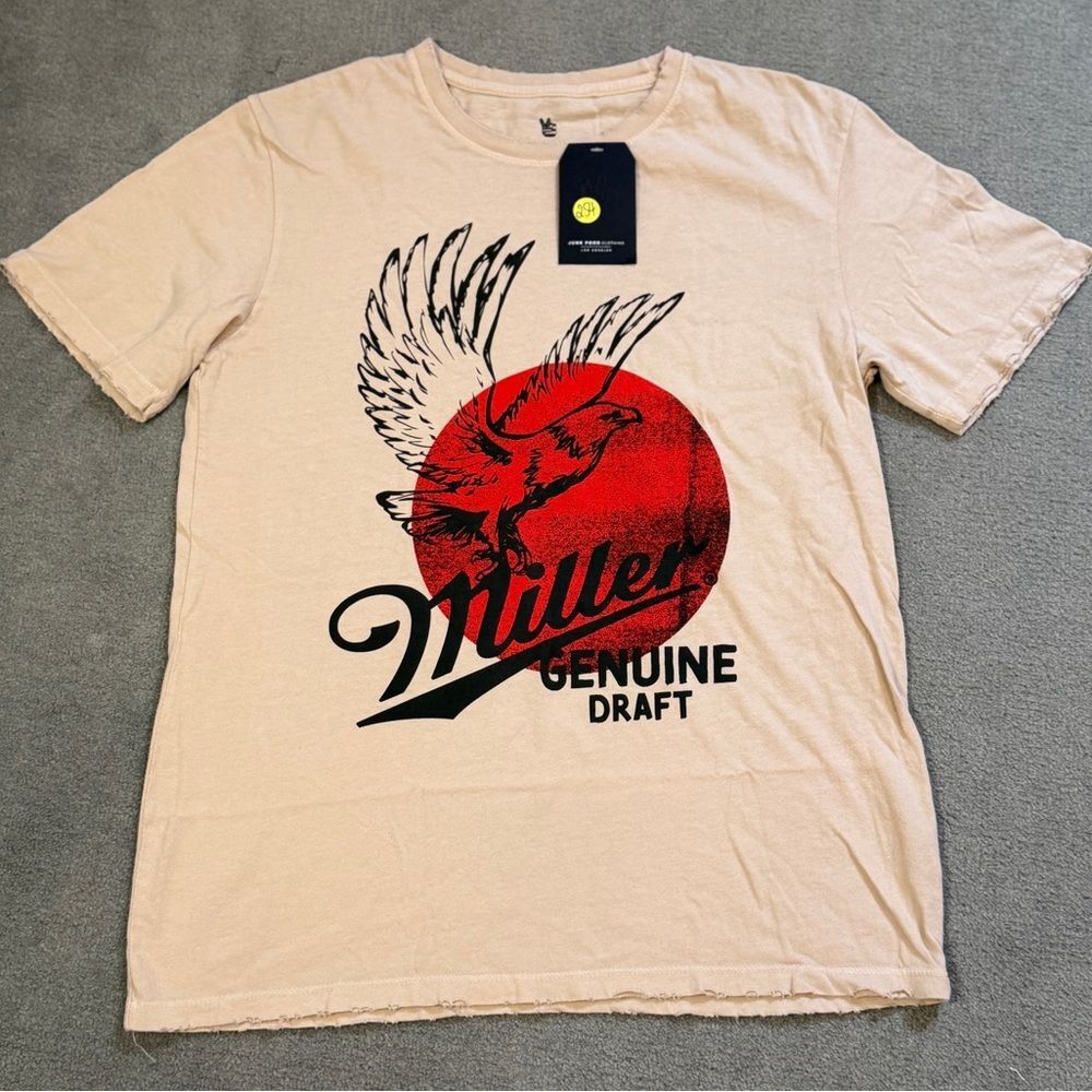 NWT - Junk Food - Miller Genuine Draft Graphic Distressed Tee - Unisex Medium
